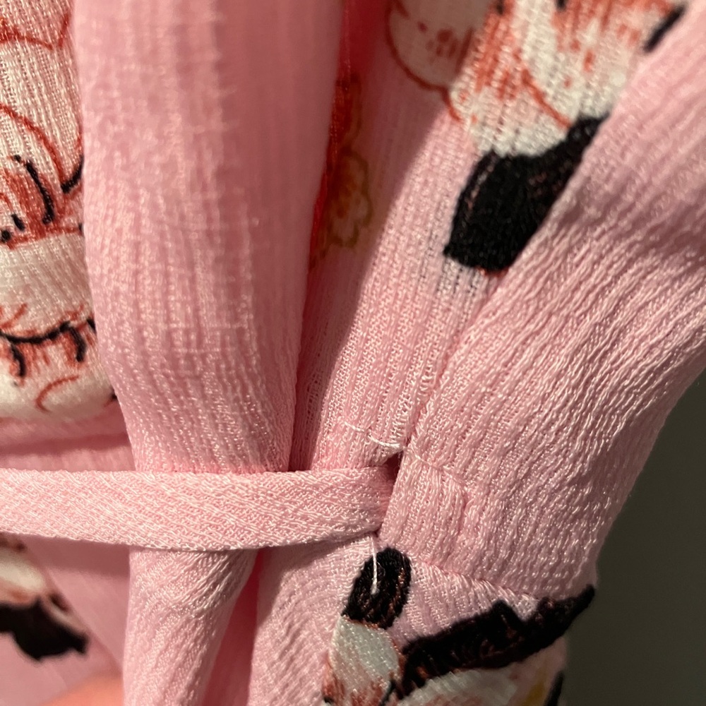 Floral Pink Wrap Dress - Picture 5 of 7